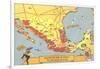 Descriptive Map of Mexico-null-Framed Art Print