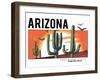 Desert Arizona Cactus Illustration for Apparel-yusuf doganay-Framed Art Print