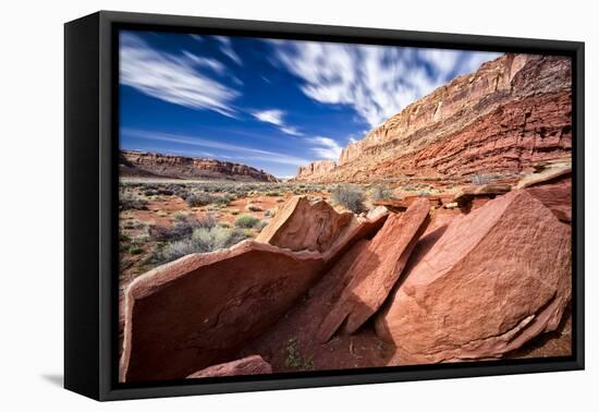 Desert Cliffs in Utah-Dean Fikar-Framed Stretched Canvas