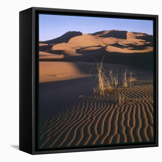 Desert Landscape at Merzouga, Morocco, North Africa-null-Framed Stretched Canvas