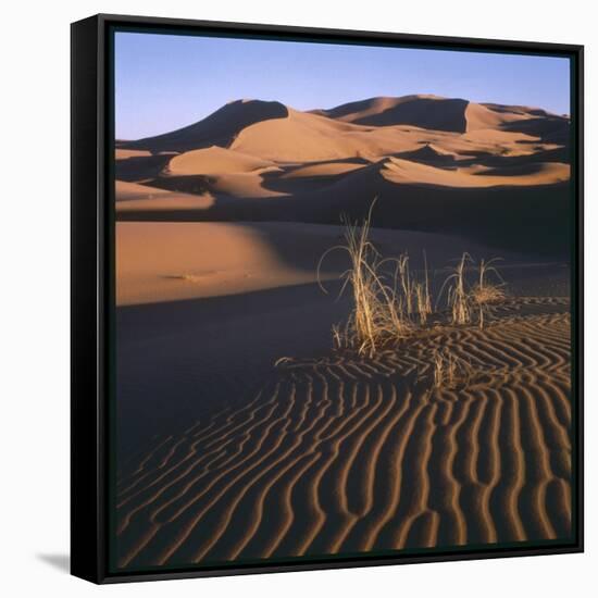 Desert Landscape at Merzouga, Morocco, North Africa-null-Framed Stretched Canvas