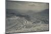 Desert landscape with highway, Wadi Mujib, Kings Highway, Jordan-null-Mounted Photographic Print