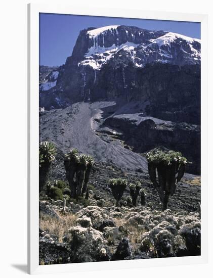 Desert Landscape with Mountain View, Kilimanjaro-Michael Brown-Framed Premium Photographic Print