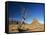 Desert Landscape with Rock Formations and Cliffs in the Background, Monument Valley, Arizona, USA-null-Framed Stretched Canvas