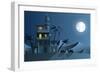 Desert Oasis in the Night-Nikola Knezevic-Framed Art Print