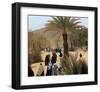 Desert People And Palmtrees-null-Framed Art Print