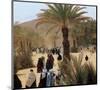 Desert People And Palmtrees-null-Mounted Art Print