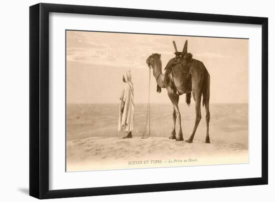 Desert Prayer, Bedouin and Camel-null-Framed Art Print