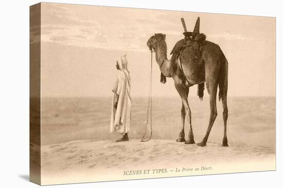 Desert Prayer, Bedouin and Camel-null-Stretched Canvas