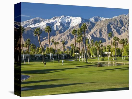 Desert Princess Golf Course and Mountains, Palm Springs, California, USA-Walter Bibikow-Stretched Canvas