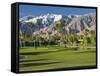 Desert Princess Golf Course and Mountains, Palm Springs, California, USA-Walter Bibikow-Framed Stretched Canvas