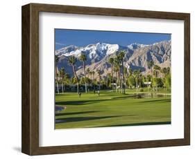 Desert Princess Golf Course and Mountains, Palm Springs, California, USA-Walter Bibikow-Framed Photographic Print