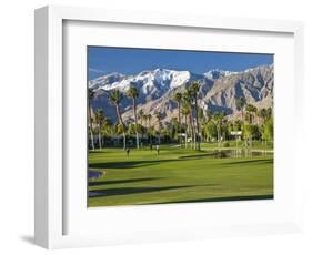 Desert Princess Golf Course and Mountains, Palm Springs, California, USA-Walter Bibikow-Framed Photographic Print