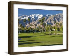 Desert Princess Golf Course and Mountains, Palm Springs, California, USA-Walter Bibikow-Framed Photographic Print