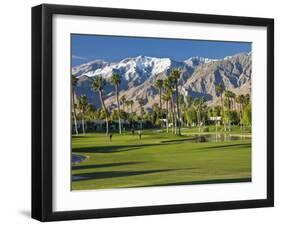 Desert Princess Golf Course and Mountains, Palm Springs, California, USA-Walter Bibikow-Framed Photographic Print