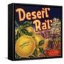 Desert Rat Brand - Indio, California - Citrus Crate Label-Lantern Press-Framed Stretched Canvas