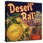 Desert Rat Brand - Indio, California - Citrus Crate Label-Lantern Press-Stretched Canvas