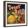 Desert Rat Brand - Indio, California - Citrus Crate Label-Lantern Press-Framed Art Print