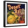 Desert Rat Brand - Indio, California - Citrus Crate Label-Lantern Press-Framed Art Print