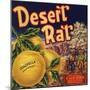 Desert Rat Brand - Indio, California - Citrus Crate Label-Lantern Press-Mounted Art Print