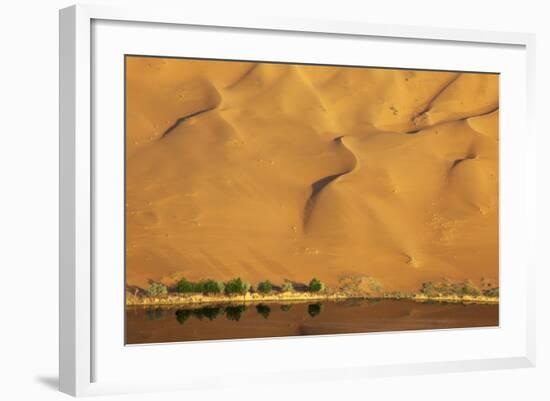 Desert reflection. Badain Jaran Desert, Inner Mongolia, China.-Ellen Anon-Framed Photographic Print