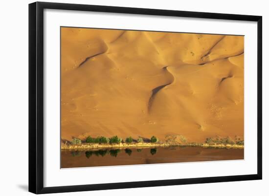 Desert reflection. Badain Jaran Desert, Inner Mongolia, China.-Ellen Anon-Framed Photographic Print