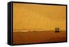 Desert reflection. Badain Jaran Desert, Inner Mongolia, China.-Ellen Anon-Framed Stretched Canvas