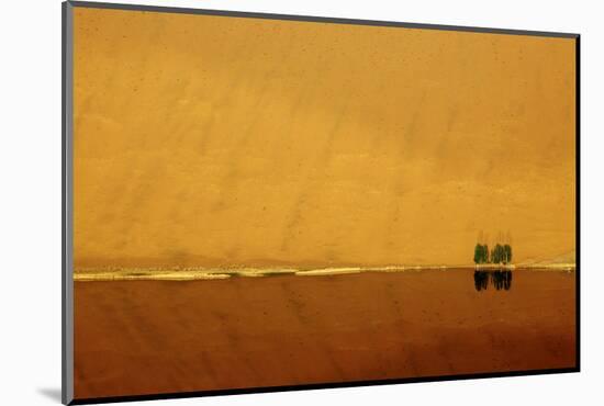 Desert reflection. Badain Jaran Desert, Inner Mongolia, China.-Ellen Anon-Mounted Photographic Print