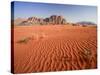 Desert Sands, Wadi Rum Desert and Jebel Qattar Mountain, Jordan-Michele Falzone-Stretched Canvas