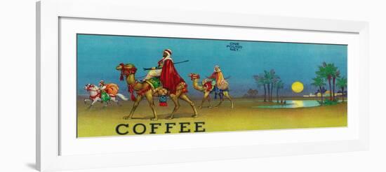 Desert Scene Coffee Label-Lantern Press-Framed Art Print