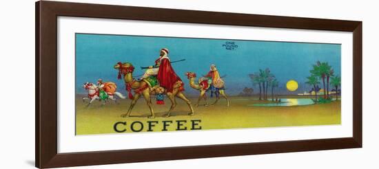 Desert Scene Coffee Label-Lantern Press-Framed Art Print