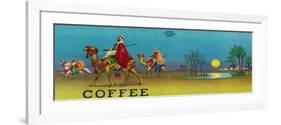 Desert Scene Coffee Label-Lantern Press-Framed Premium Giclee Print