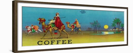 Desert Scene Coffee Label-Lantern Press-Framed Premium Giclee Print