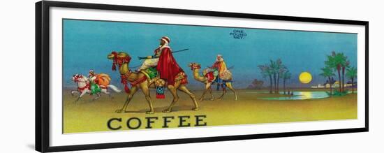 Desert Scene Coffee Label-Lantern Press-Framed Premium Giclee Print