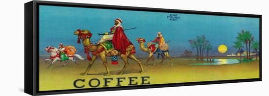 Desert Scene Coffee Label-Lantern Press-Framed Stretched Canvas