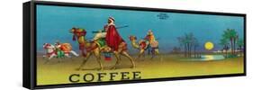 Desert Scene Coffee Label-Lantern Press-Framed Stretched Canvas