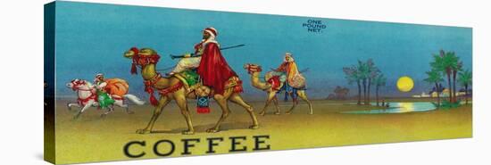 Desert Scene Coffee Label-Lantern Press-Stretched Canvas