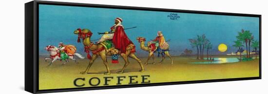 Desert Scene Coffee Label-Lantern Press-Framed Stretched Canvas