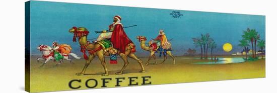 Desert Scene Coffee Label-Lantern Press-Stretched Canvas