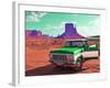 Desert Scene with Classic Truck in America-Salvatore Elia-Framed Photographic Print