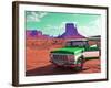 Desert Scene with Classic Truck in America-Salvatore Elia-Framed Photographic Print