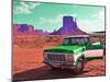 Desert Scene with Classic Truck in America-Salvatore Elia-Mounted Premium Photographic Print