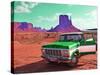 Desert Scene with Classic Truck in America-Salvatore Elia-Stretched Canvas