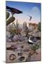 Desert Scene with Falcon and Cactus, a Fox and Other Desert Animals-Tim Knepp-Mounted Giclee Print