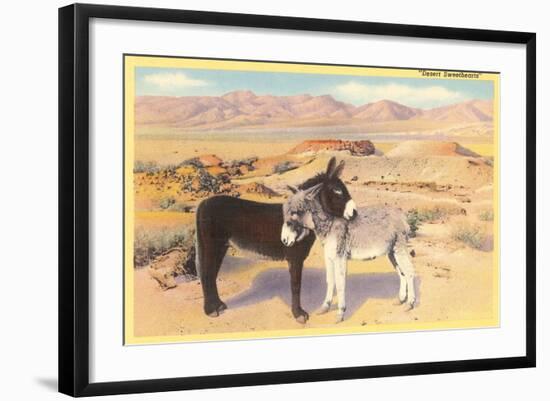 Desert Sweethearts, Nuzzling Burros-null-Framed Art Print