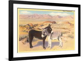 Desert Sweethearts, Nuzzling Burros-null-Framed Premium Giclee Print