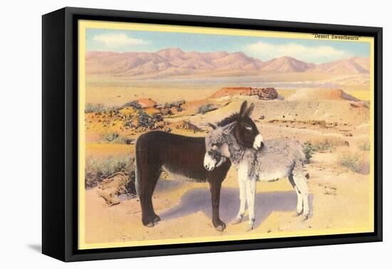 Desert Sweethearts, Nuzzling Burros-null-Framed Stretched Canvas