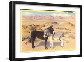 Desert Sweethearts, Nuzzling Burros-null-Framed Art Print