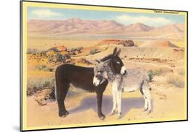 Desert Sweethearts, Nuzzling Burros-null-Mounted Art Print