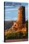 Desert View Watchtower - Grand Canyon-Lantern Press-Stretched Canvas